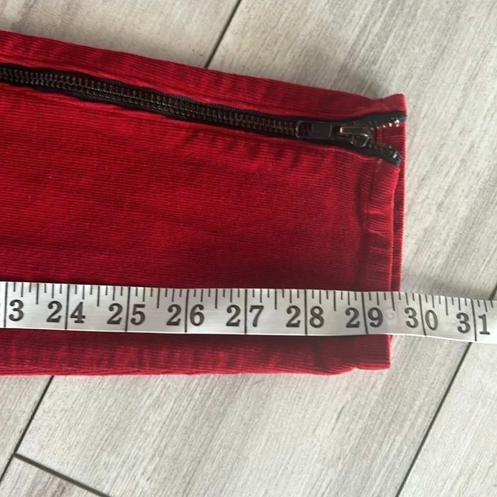 J Brand Great Red skinny corduroy jeans pants size 26 ankle